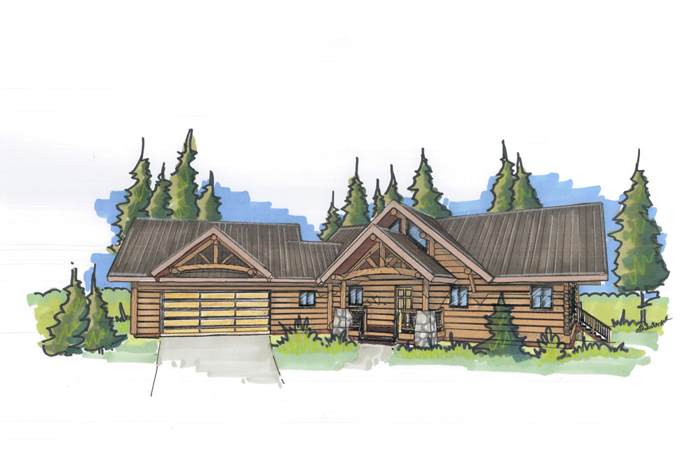 custom designed log cabin