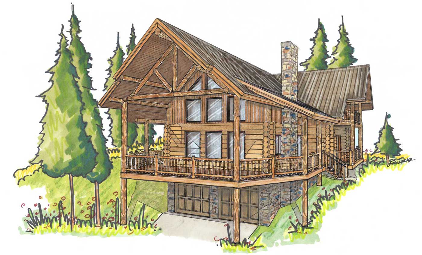 custom designed log home kit Bohannon