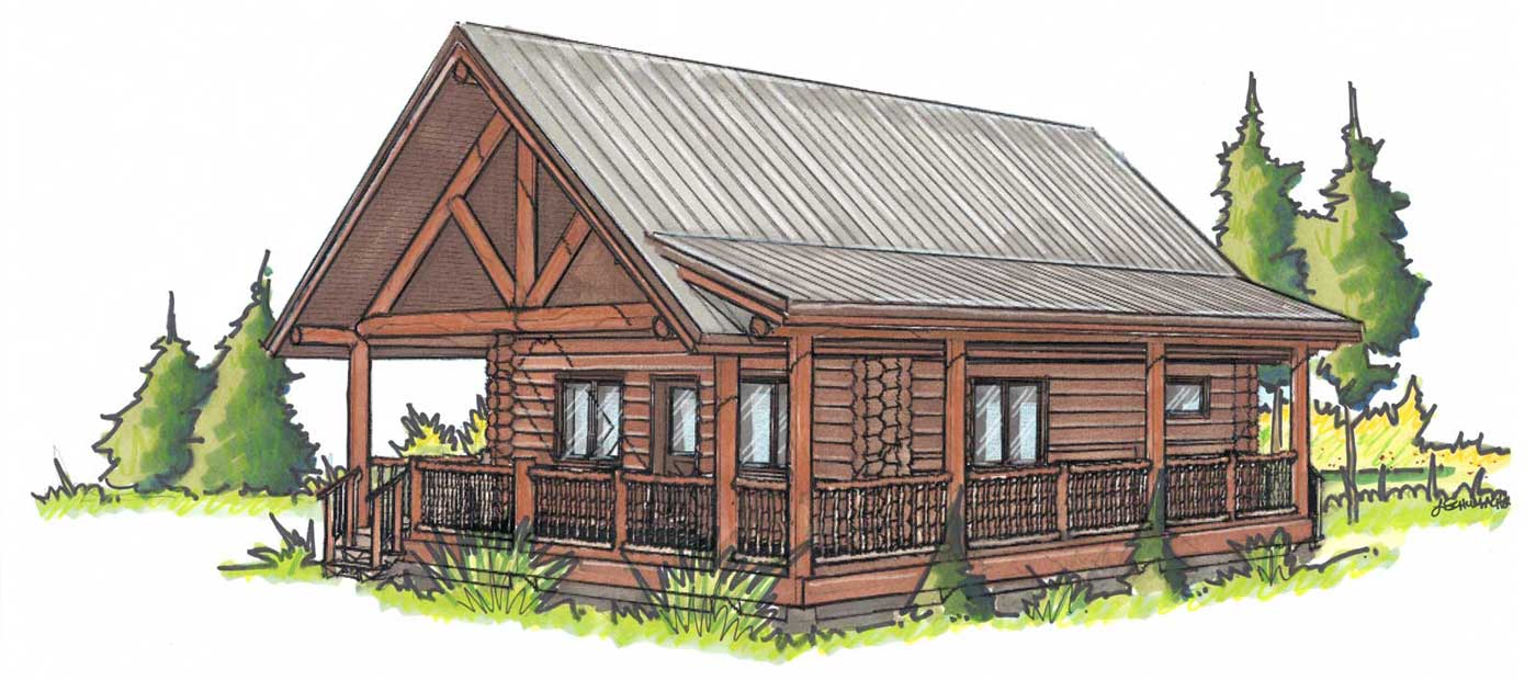 custom designed luxury log home casita