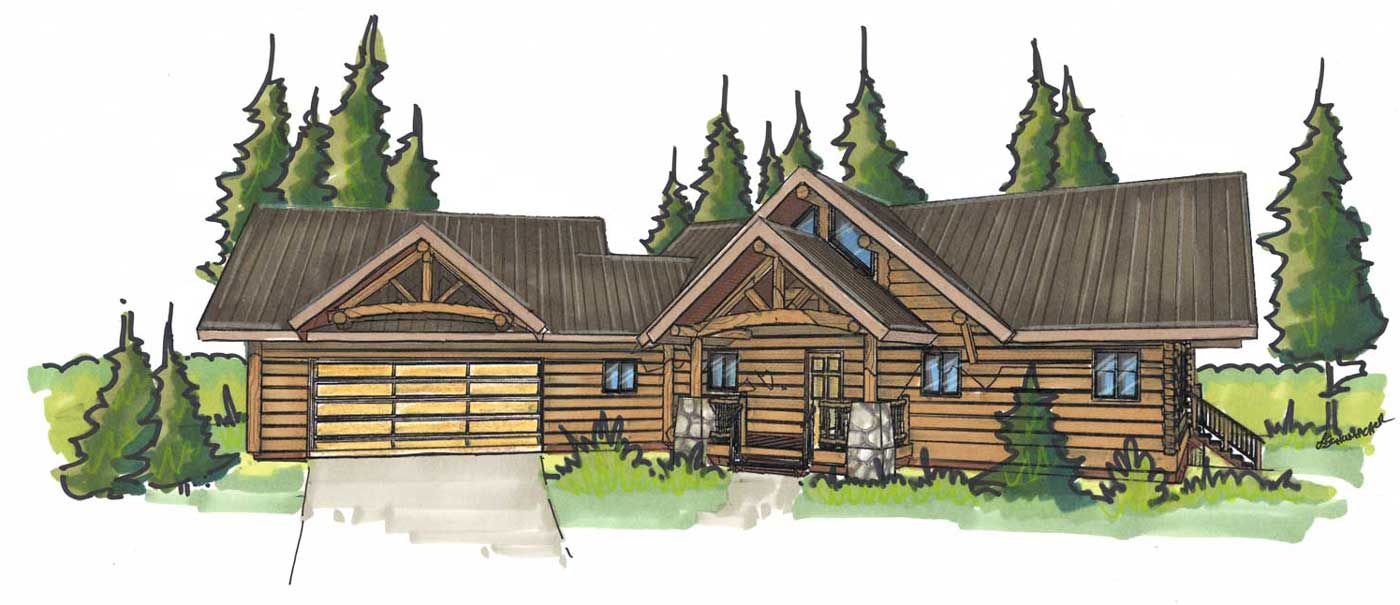 custom designed log home kit Philmont