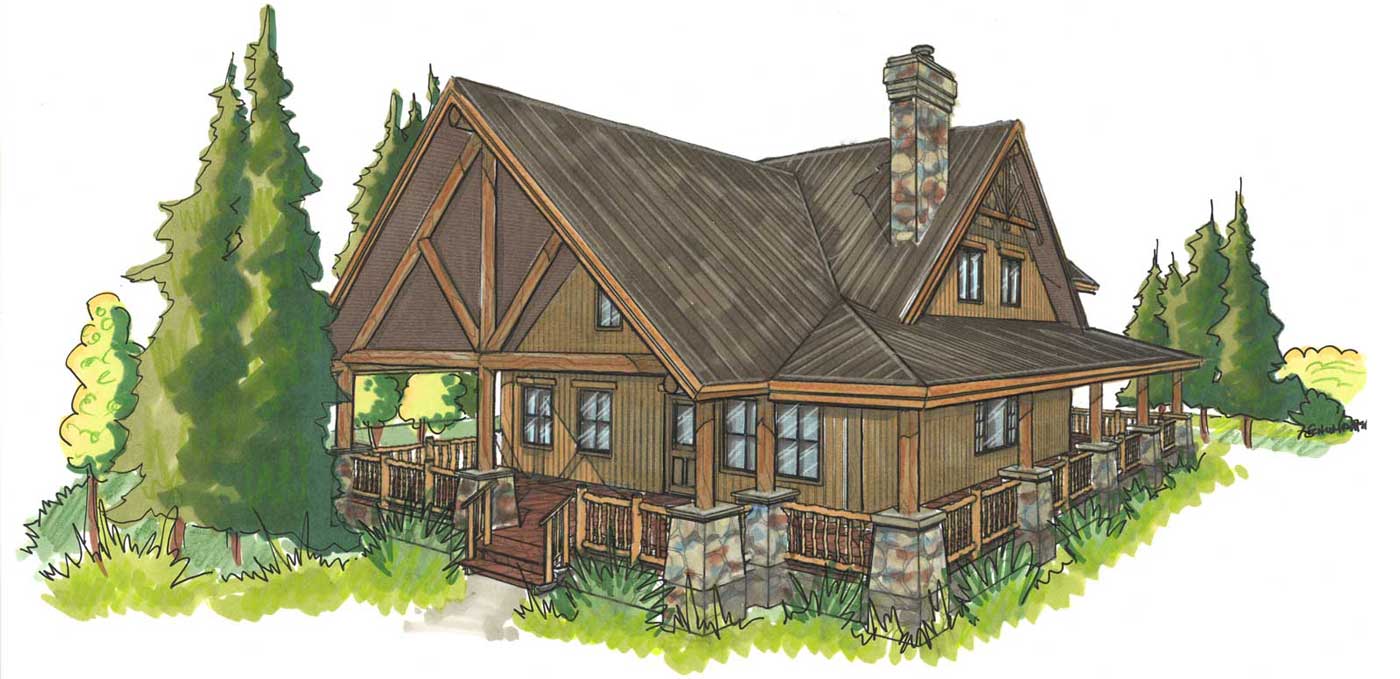 custom designed log home kit Pleasant Valley