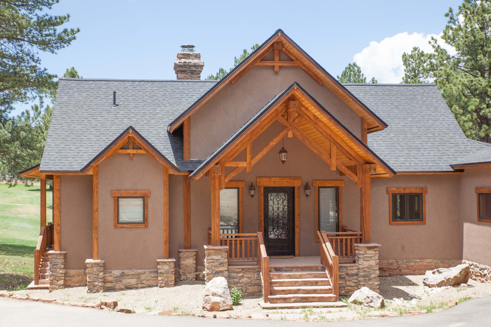 timber home on the angel fire golf course