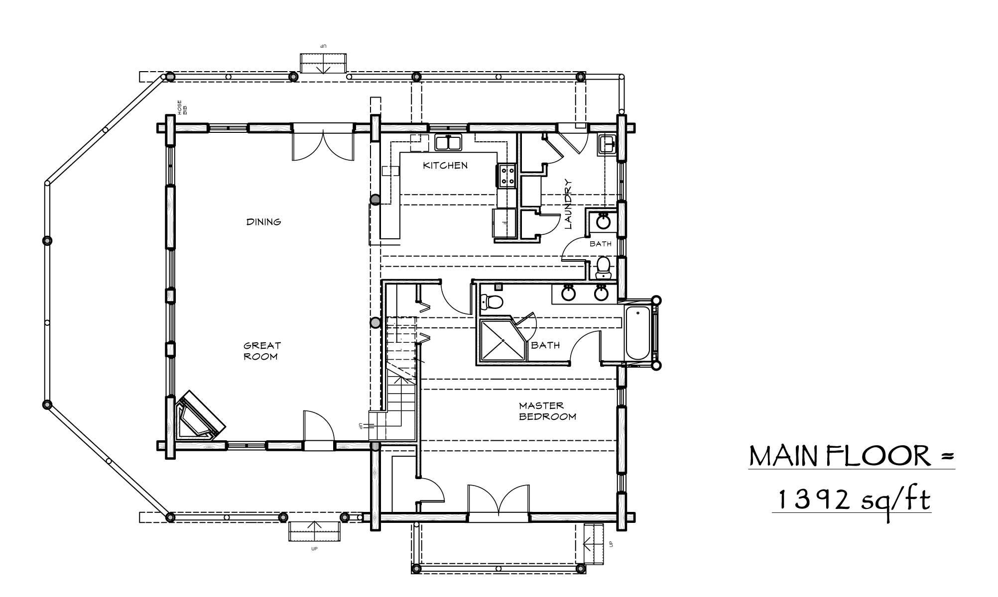 Durango custom designed log home plan view